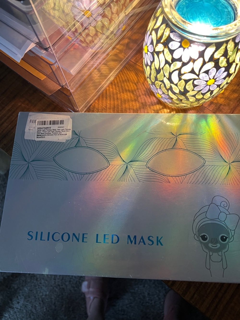 Source Unknown Silicone LED Mask - Holographic Silver
